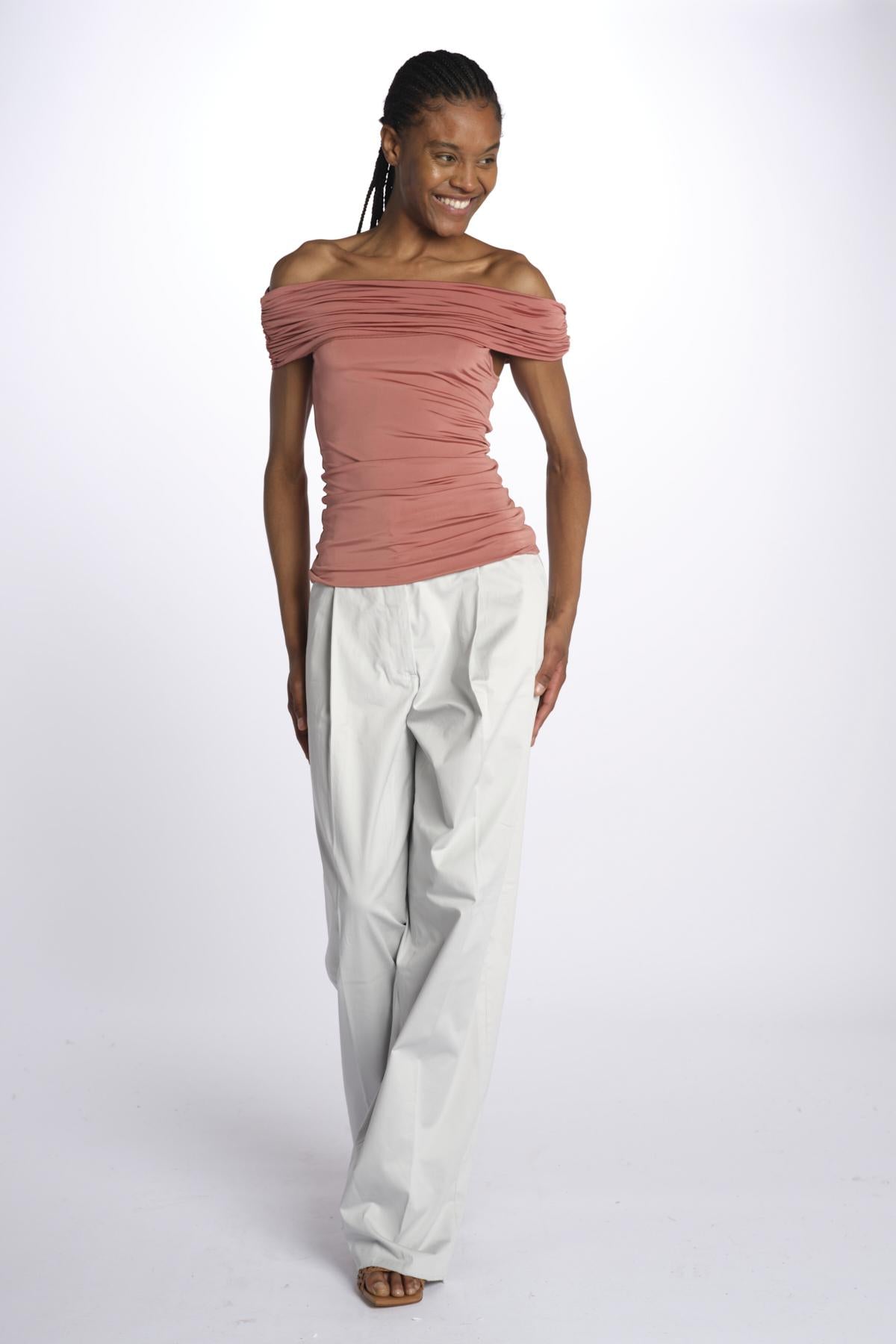 Top ARIEL jersey arricciato 12248302 TERRACOTTA malina 