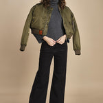 denim a zampa con taschine FAUVE BLACK fam 