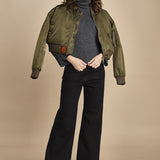 denim a zampa con taschine FAUVE BLACK fam 