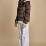 piumino con cappuccio IDAK2 BROWN schott 