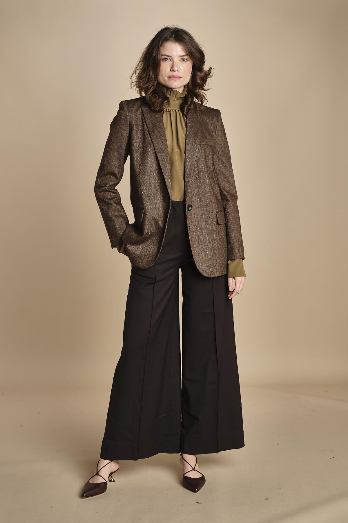 pantalone over con nervature in gabardine ORIANA 540339 11 quelledue 