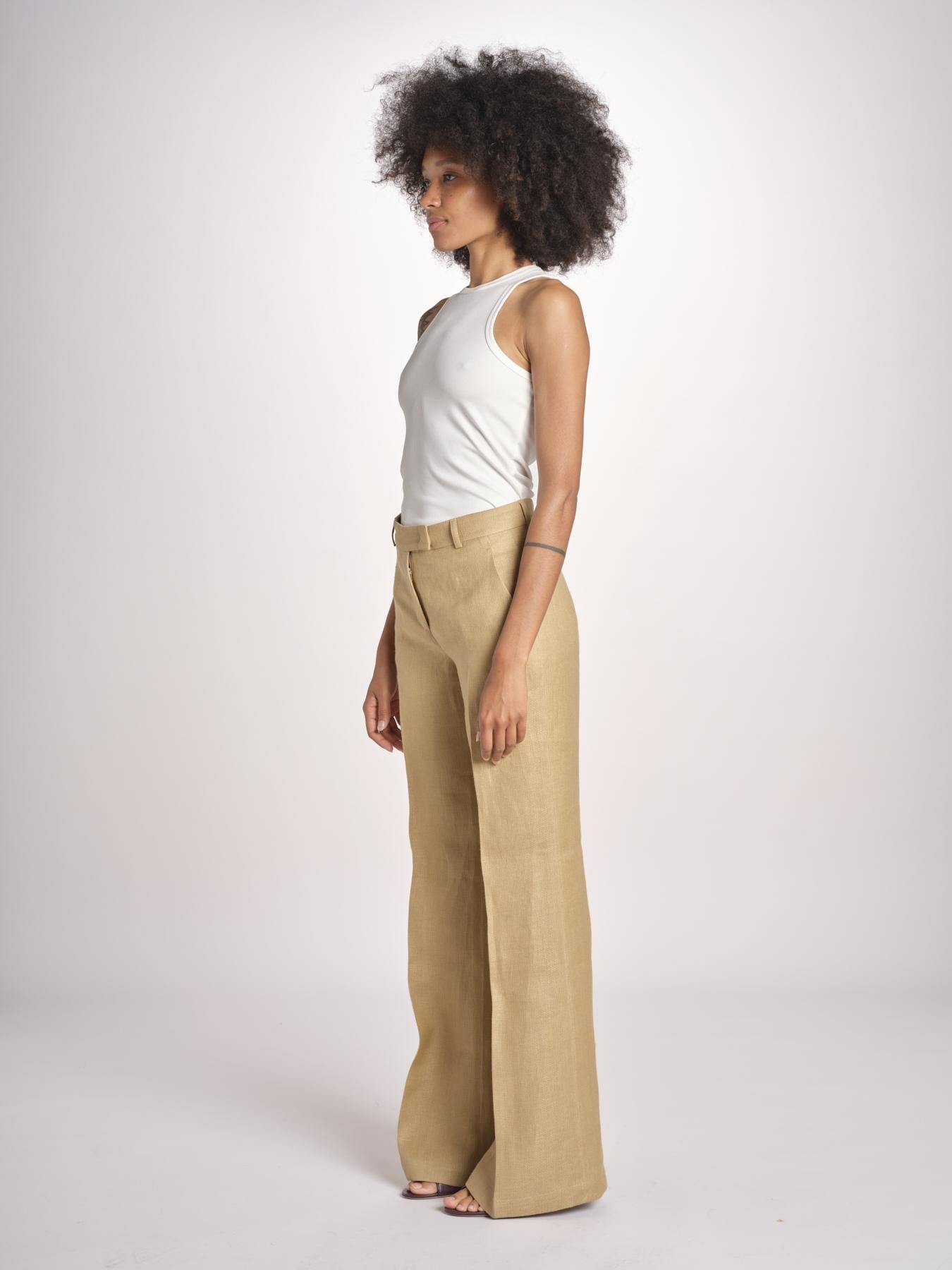pantalone dritto in canapa MELODY L 33087 805 112 quelledue 