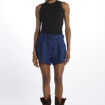 Shorts RICHELIEU lino con cintura+ricamo 337200 NAVY BLUE farm rio 