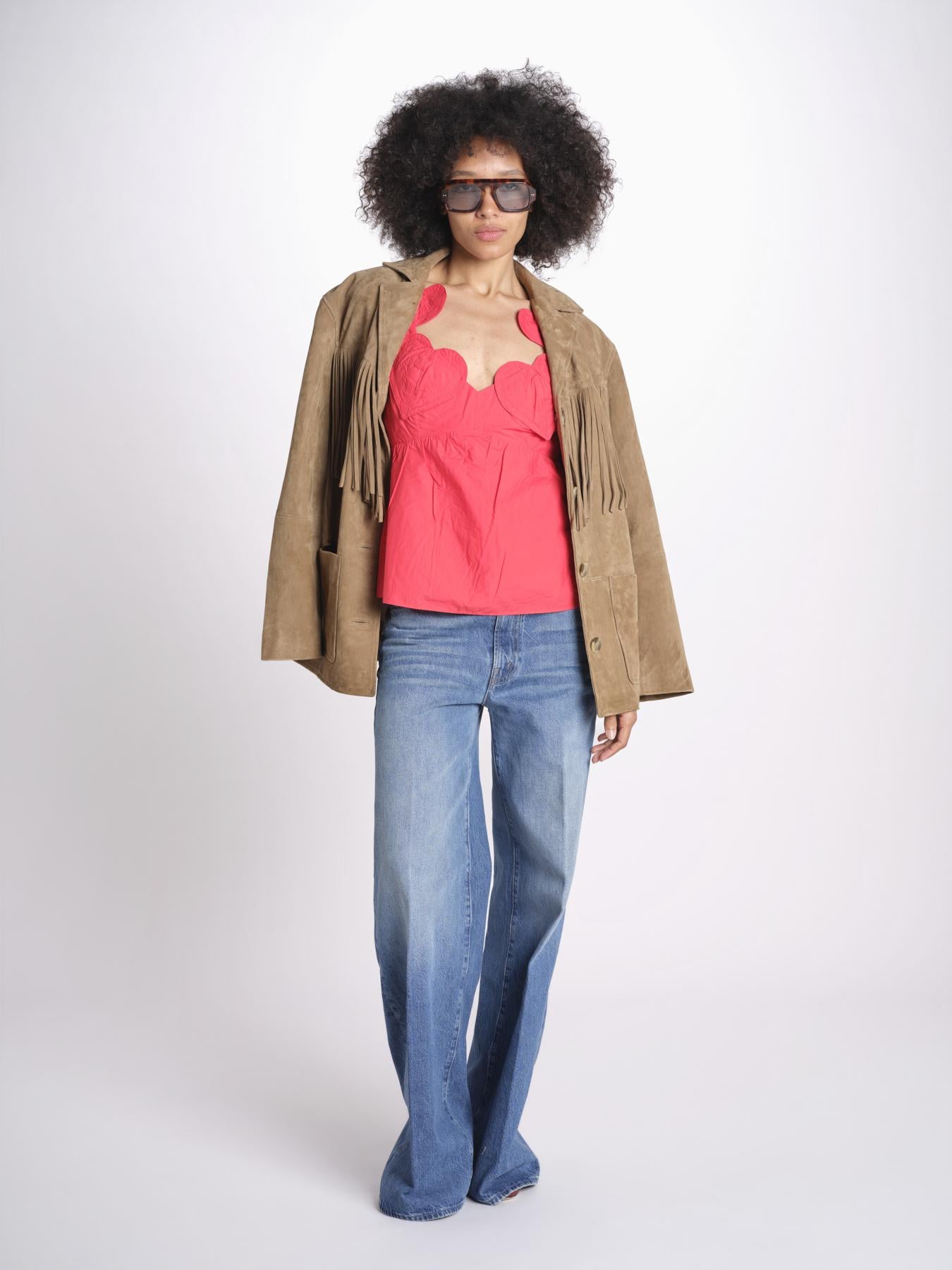 camicia m/l scollo con cuori 344593 RED L0028 farm rio 