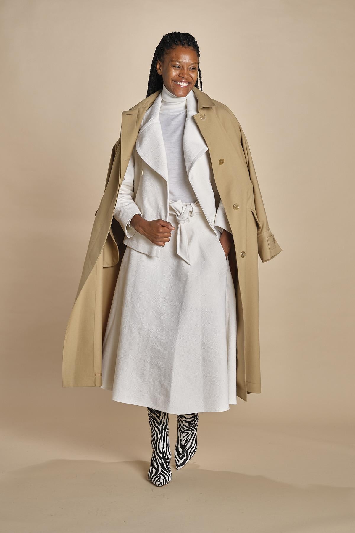 peacot corto di seta SHORT PEA JACKET  A16V02-C NS97 AVORY martin grant 