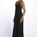 Abito crochet+raso 142401 BLACK lvir 