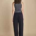top americano a costine in lana merino LAU28 E14038 GRIGIO SCURO milaura 