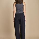top americano a costine in lana merino LAU28 E14038 GRIGIO SCURO milaura 