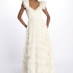 LOLA BACKLESS abito lungo in tulle LOLA BACKLESS GOWN AVORIO needle & tread 