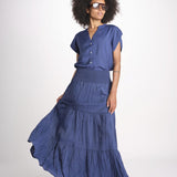 camicia con bottoni CLARENCELK DENIM laraethnics 