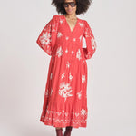 abito con ricamo fiori SERAFINA DRESS 100 POPPY sea ny 