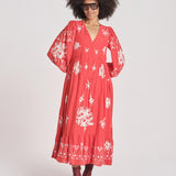 abito con ricamo fiori SERAFINA DRESS 100 POPPY sea ny 