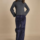 pantalone a zampa con taschine FAUVE WX NAVY fam 