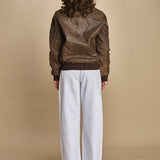 bomber montone più patch aviatore. LCAVIATORBD BROWN schott 
