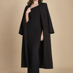 maxidress monospalla con manica a campana ALINA BLACK solace 