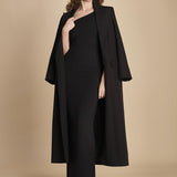 maxidress monospalla con manica a campana ALINA BLACK solace 