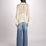 camicia over con pizzo DECCALA IVORY mes demoiselles 