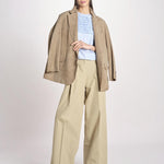 G121 top in popeline con rouches G121-0187-6321 CELESTE n21 