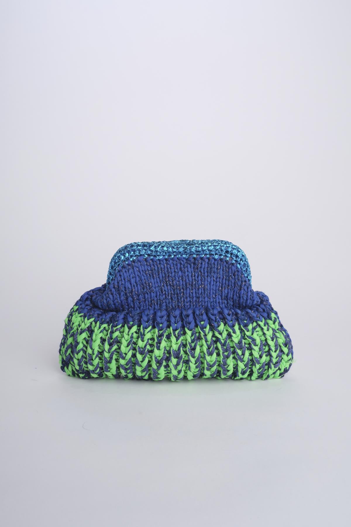 SIS cluctch bag uncinetto multicolor SIS BLUETTE VERDE nadia dafri 
