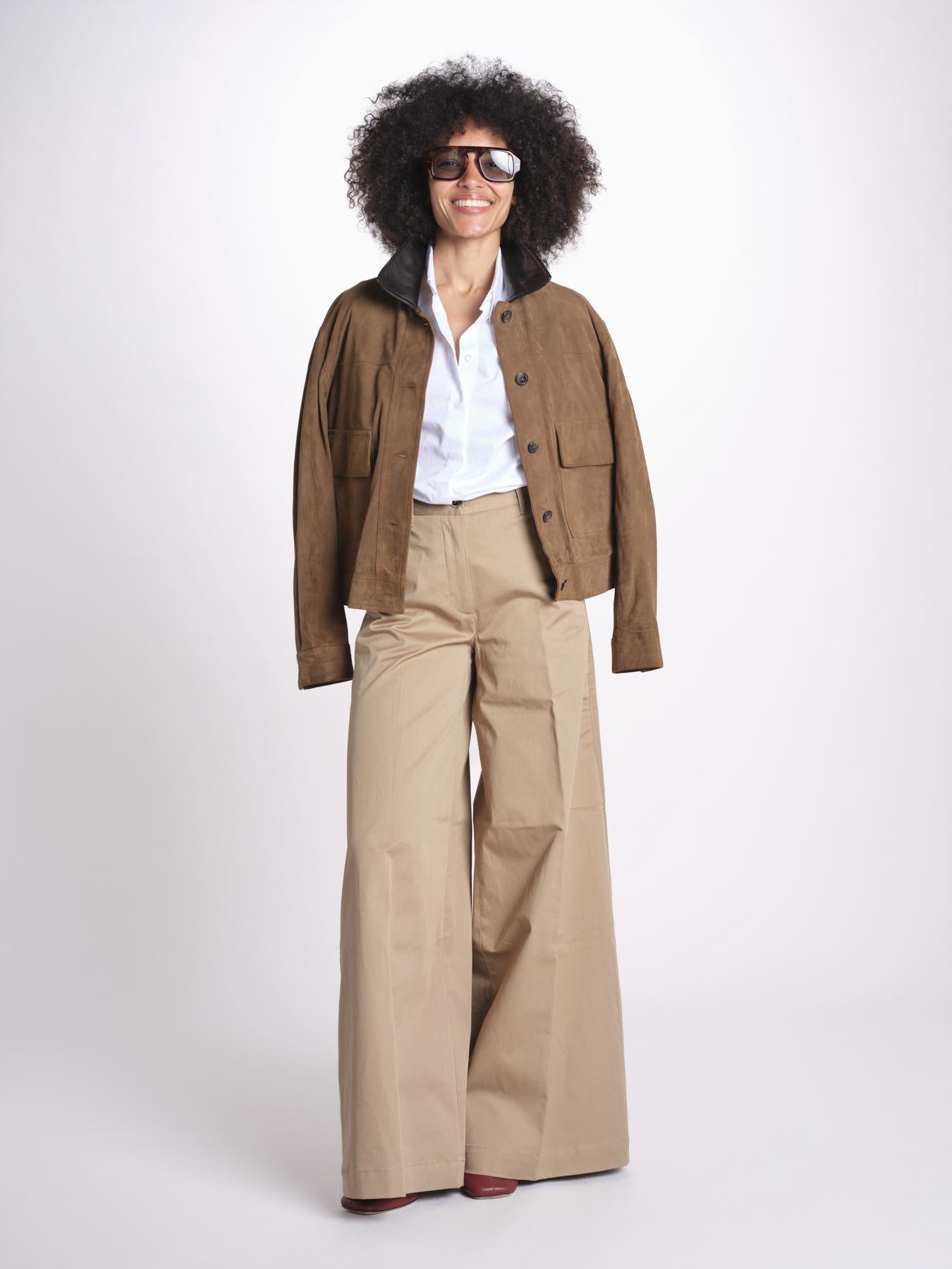pantalone over in cotone pesante ORIANNA ORNO9 TORTORA nine in the morning 