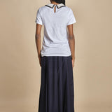 F0714 t-shirt con colletto ricamato F07141571101 BIANCO n21 