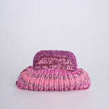 SIS cluctch bag uncinetto multicolor SIS ROSA VIOLA nadia dafri 