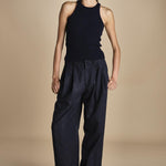 NOEMI pantaloni tela lana NOEMI NAVYBLUE true avenue 