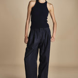 NOEMI pantaloni tela lana NOEMI NAVYBLUE true avenue 