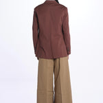 Giacca doppio petto piquet filo scozia 3393 BROWN circolo 1901 