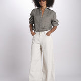 pantalone 4 tasche in misto lino SERENA XML01 182 AVORIO ps don't forget me 