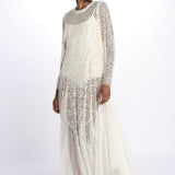 LEILA DOT SHEER LEILA DOT SHEER ANKLE GOWN CREAM needle & tread 
