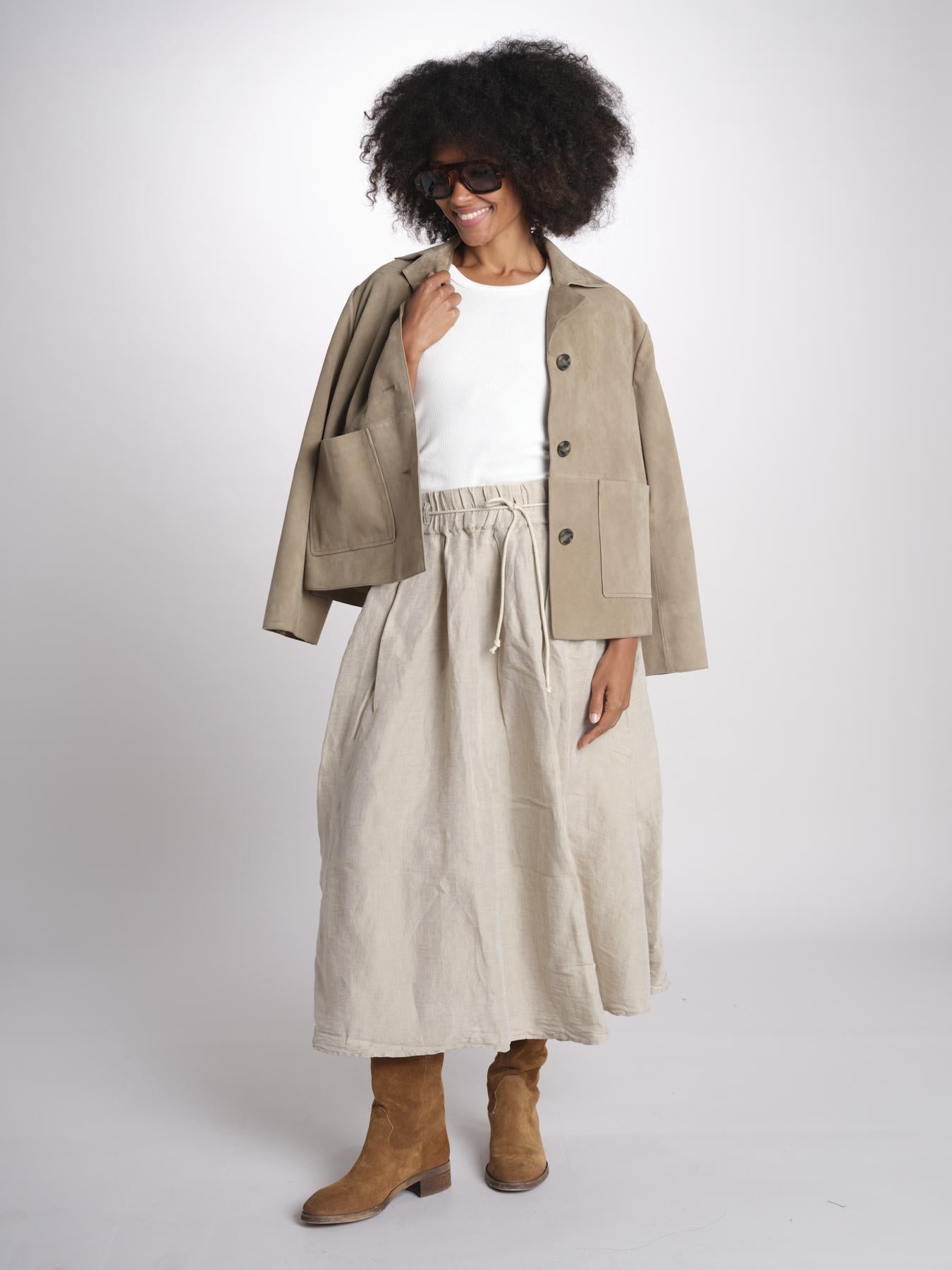 MARTINA gonna in lino con coulisse MARTINA SOFTLINEN NATURAL true avenue 