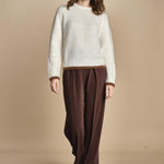 maglia a coste in mohair 15K106WM005 P110 ECRU ines de la fressange 