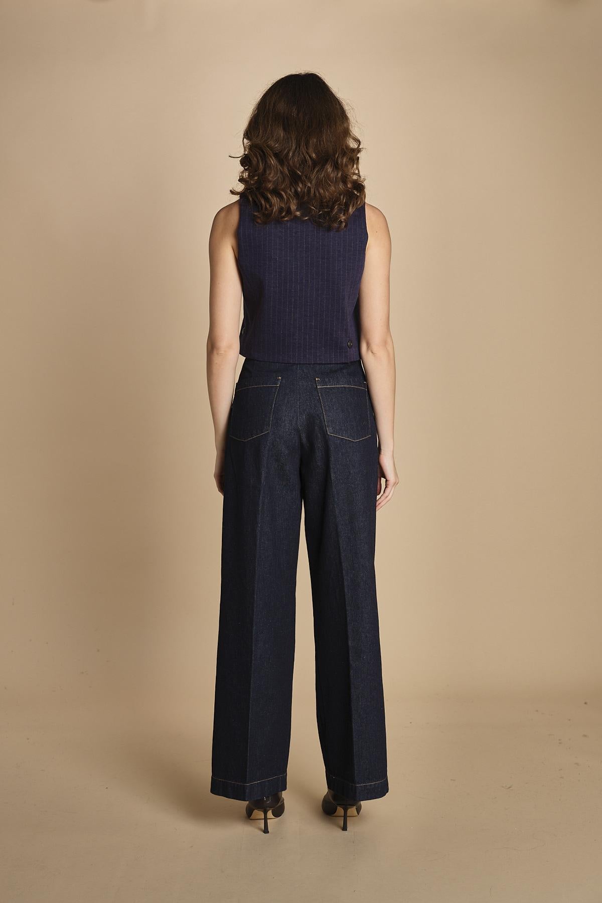 gilet in lana gessato 3779 001T circolo 1901 
