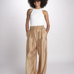 pantalone in mussola con elastico DORA 3119 T0161 BEIGE T0045 the latest 