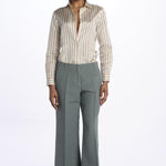 Pantalone MELODY D cropped canvas tinto capo MELODYD408501 70 quelledue 
