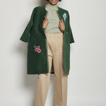 Cappotto ricamato 20C 1PRE CT32EMB GREEN marit ilison 