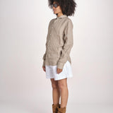 Camicia maschile in lino M012 1003 FANGO milaura 