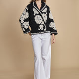 giacca jaquard a fiori FLORAL ARABESQUE 340230 CREAM farm rio 