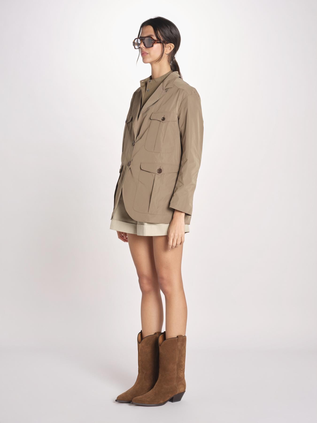 N616 giacca in nylon con tasche N616 01090 TORTORA aspesi 