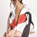 camicia con tucano GRAPHIC BIRDS 348572 BLUSH farm rio 