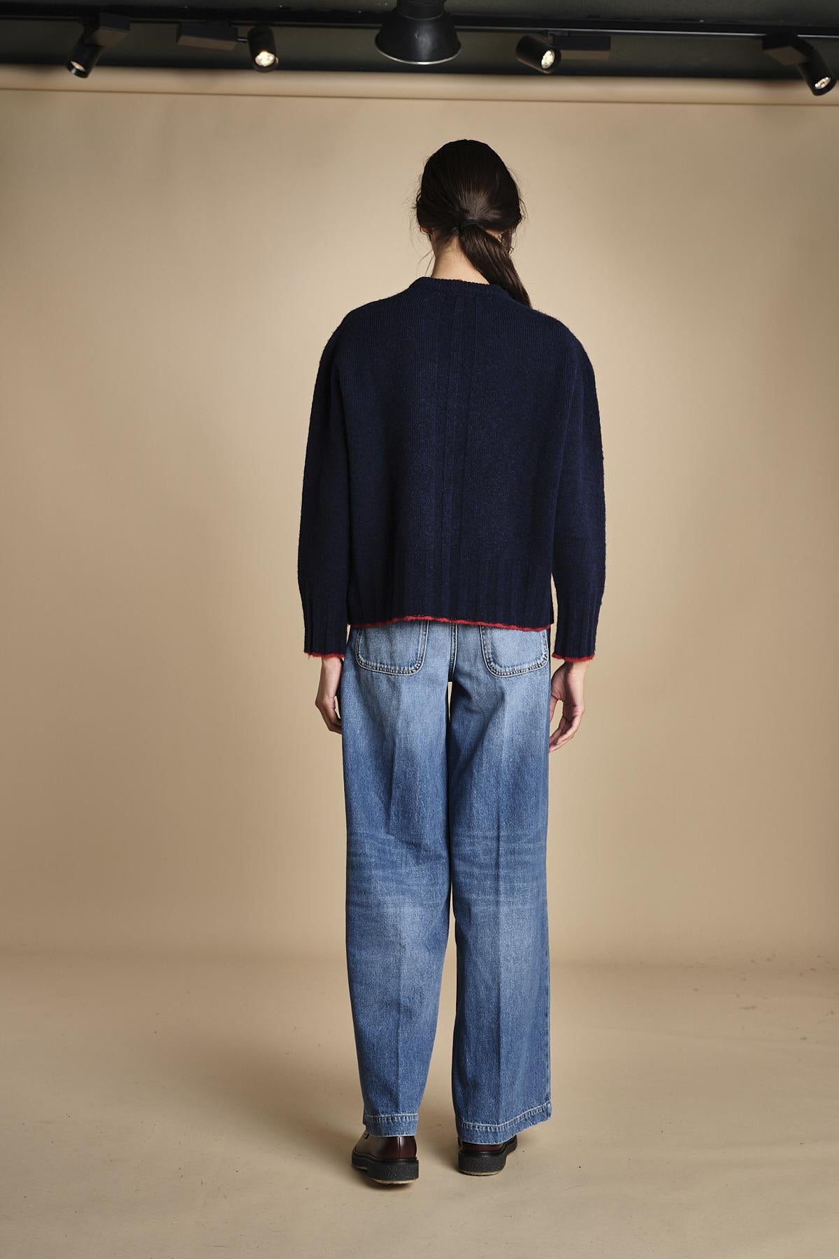 maglia girocollo over CLAUDIA GIROCOLLO BLUNAVY_ROSSO tenne' 