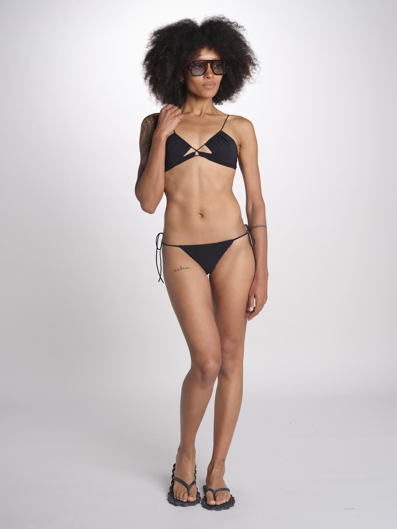 costume due pezzi con spalline sottili KAISS DEEP BLACK amazuìn 