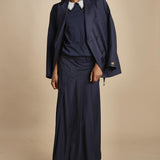 t-shirt con colletto ricamato F07141571101 BLU n21 