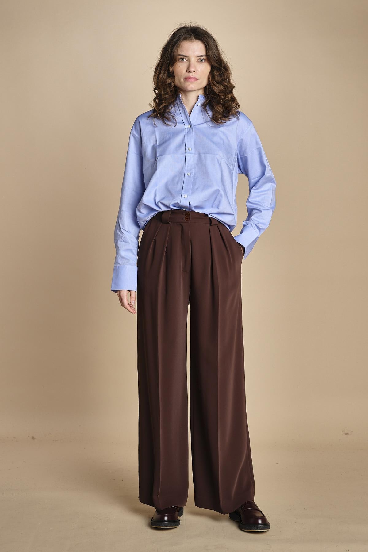 camicia con collo guru 15T533CO289 P231 LIGHT BLUE ines de la fressange 