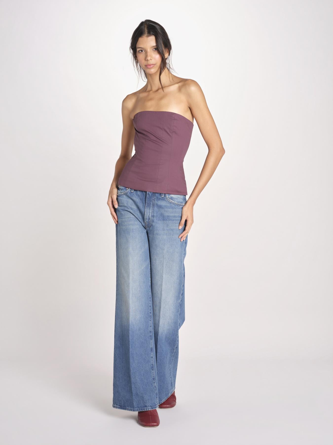 top bustier in cotone 41360-400 MELANZANA 18 federica tosi 