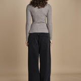 maglia girocollo a costine CAMB KNIT BLOUSE LIGHT TAUBE herskind 