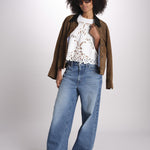 camicia con ricami THE PICNIC TOP T1460992 CREAM the GREAT 