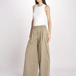 pantalone a vita bassa in gabardina DEVA T3118 T0176 COGNAC T0031 the latest 
