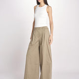 pantalone a vita bassa in gabardina DEVA T3118 T0176 COGNAC T0031 the latest 